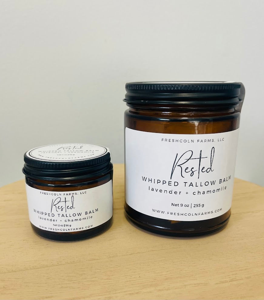 Rested Whipped Tallow Balm — Lavender + Vanilla (2 oz & 9 oz Sizes)